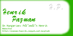 henrik pazman business card